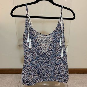Only Hearts Sheer Open Back Flower Wild Rose Cami with Tassels